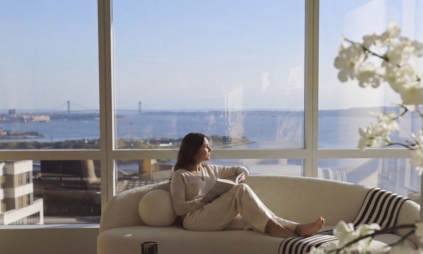 Harbor views from a residence at 77 Greenwich